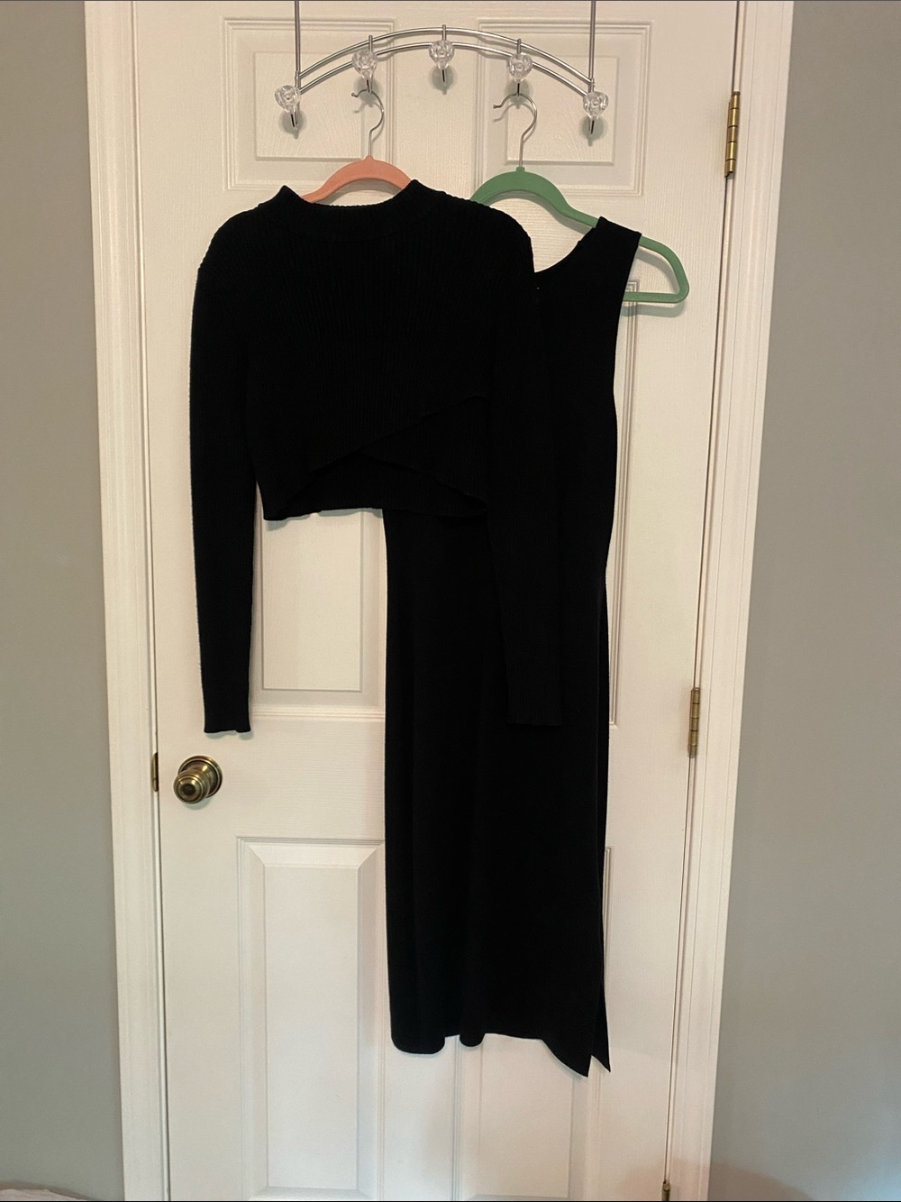 Joie Black Long-Sleeve, Knit Dress Set